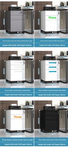 <span class=keywords><strong>Armoire</strong></span> de rangement de <span class=keywords><strong>bureau</strong></span> en acier robuste avec serrure, 3 tiroirs mobiles, unité de tiroirs en acier sous le <span class=keywords><strong>bureau</strong></span> - Product Image 6