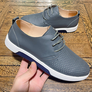 Zapatos Casuales de Primavera, Verano, Otoño e Invierno 2026, Talla Grande, con Cordones, Mocasines, Parte Superior de PU, Suela de Goma, Diseño Sólido, a la Moda - Product Image 2