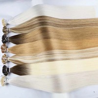 Extensions de cheveux à pointe plate en gros Double Drawn Virgin Remy Italie Extensions de cheveux à la kératine pré-collée Pointe plate de cheveux humains