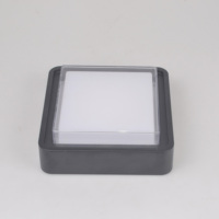 Lampada da Parete LED Moderna a Cubo, Applique da Esterno Impermeabile IP65, Grigio Scuro e Bordo Trasparente, Illuminazione Su/Giù per Hotel e Casa