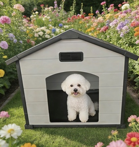 Waterdichte PP hondenhok voor buiten, aanpasbaar in kleur en stijl, geschikt voor tuinen - Product Image 2