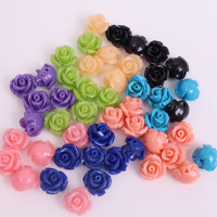 Manik-manik Mawar 10*8mm, Manik-manik Bunga Mawar 3D untuk Aksesoris DIY Gelang, Kalung, Anting, dan Gantungan Ponsel
