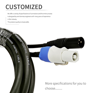 Cavo Ibrido Combo Combi Personalizzato da <span class=keywords><strong>1</strong></span>,8 m (6 Piedi) Powercon Plus 14 AWG Audio 3 Pin XLR DMX per Altoparlanti Amplificati - Product Image 3