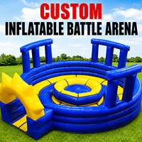 Arène de combat gonflable ronde personnalisée, plateforme multi-niveaux en PVC pour événements extérieurs, carnaval, team building, location commerciale