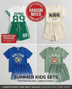 Conjuntos de Ropa de Verano para Niños Pequeños, Cuello Redondo, Manga Corta, Pantalones Cortos Deportivos Casuales, Diseños Variados, Conjunto de Color Mixto, 3-6 Años - Product Image 3