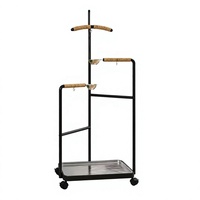 Support pour stations d'observation des oiseaux avec mangeoires à eau et à nourriture, plateau amovible lavable, en acier inoxydable, écologique, anti-rayures, pour usage extérieur