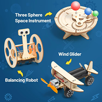6 in 1 Kit Model Mekanik Kayu STEAM Mainan Edukasi DIY Set Sains Fisika Teknik Tenaga Surya untuk Anak-anak Grosir