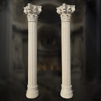 Antique pierre ronde décoration de la maison sculpté à la main pierre naturelle beige marbre colonne romaine piliers