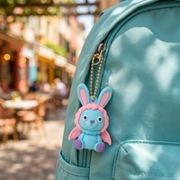 Individueller Kinder-PVC-Cartoon-Puppen-Anime-Design-Karabiner-Schlüsselanhänger mit UV-Druck, Geburtstagsparty-Geschenk, Kinder-Softspielzeug-Bastelarbeiten