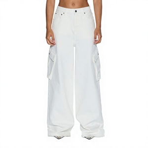 Jeans de Mezclilla para Mujer, Corte Boyfriend, Ajuste Relajado, Tiro Medio, Pierna Recta Holgada, Estilo Casual Urbano, Lavado Vintage, Transpirables, con Bordado - Product Image 1