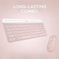 Clavier et souris sans fil OEM ODM MK470 Slim Compact Combo Rose – Clavier compact silencieux à profil bas avec pavé numérique, design fin et ambidextre