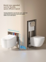WC intelligent mural sans bride à siphon P de 180 mm, homologué CE, avec bidet intégré, pour projets hôteliers et résidentiels européens