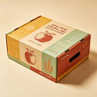 Carton d'expédition ondulé personnalisé avec poignée, impression couleur, laminage étanche, qualité alimentaire pour fruits frais d'Europe centrale, modèle ACB01