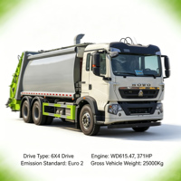 Camion compacteur de déchets HOWO 6x4 16CBM 371HP avec frein moteur, direction de marque MCX16ZG, double essieu, poids lourd, pour collecte municipale, en promotion