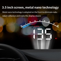 M6S OBD Head-up Display LED de 3.5" con Velocímetro, RPM, Voltímetro, Temperatura, Alarma de 4 Etapas, PnP, Chip Novatek, Antideslumbrante