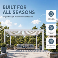 Gazebo motorisé en aluminium, imperméable, résistant au vent, écologique, tailles de balcon personnalisables
