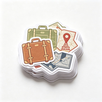 Autocollants Souvenirs de Voyage Haoxuan en PVC Blanc Vinyle Rétro Avion Bagages Carte Passeport Sites Touristiques Graphiques Mat Imperméable Découpé