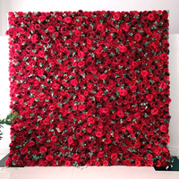 3D Rose anpassbare Hochzeits lieferant Blumen wand Hochzeits feier Dekoration rollen künstliche Blumen wand auf