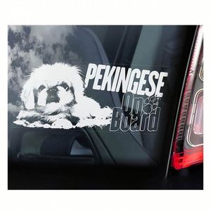 สติ๊กเกอร์ติดรถยนต์กันน้ำ ทนรังสียูวี ลายสุนัขพันธุ์ปักกิ่ง ตัดตามรูปแบบ สติ๊กเกอร์ติดกระจกรถยนต์ ป้ายสุนัข - Product Image 1