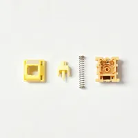 Interrupteurs linéaires Akko Creamy Yellow U1, lisses et pré-encollés en usine, 5 broches, interchangeables à chaud, accessoires pour clavier mécanique, 100 pièces