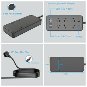 Regleta de Enchufes Ecológica de 6 Tomas con Cable de 2 Metros, Ahorro de Energía para un Hogar Ecológico - Product Image 3