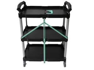 รถเข็นพลาสติกพับได้ <span class=keywords><strong>3</strong></span> ชั้น แบบมัลติฟังก์ชั่น ล้อเงียบ รับน้ำหนักได้ 225 ปอนด์ เหมาะสำหรับร้านอาหารและโรงแรม - Product Image 4