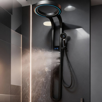 Système de douche mural moderne en acier inoxydable 304 chromé, écologique, avec panneau LED et accessoires de douche à main pour robinet de salle de bain