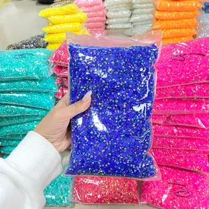 Penjualan langsung pabrik paket jumlah besar transparan berlian imitasi Resin AB Jelly untuk kerajinan DIY