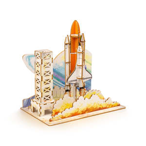 Puzzle 3D en bois Wincent Space Shuttle, diorama de lancement de fusée, kit de modèle aérospatial, jouet scientifique STEM, cadeau pour enfants, passe-temps pour adultes - Product Image 1
