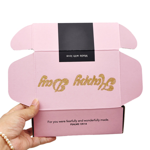 Impression personnalisée Glod Glitter Bijoux Soins de la peau Paquets en papier Envoi de <span class=keywords><strong>colis</strong></span> postal Boîtes d'expédition de cadeaux pour l'emballage - Product Image 5