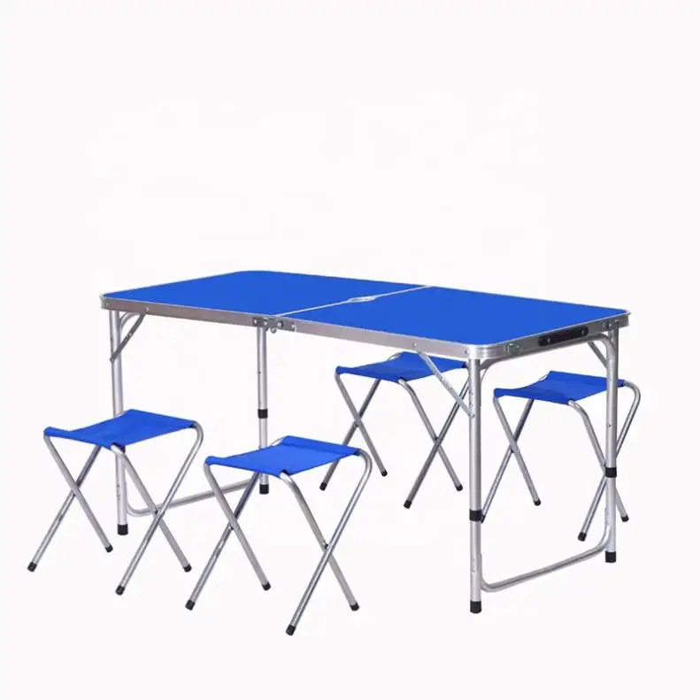 2023 Suessen 도매 접이식 테이블 야외 캠핑 맞춤형 테이블과 의자 조합 휴대용 알루미늄 합금 간단한