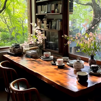 Table à thé multifonctionnelle en bois massif pour la maison, le bureau, le salon - Nouveau style zen chinois