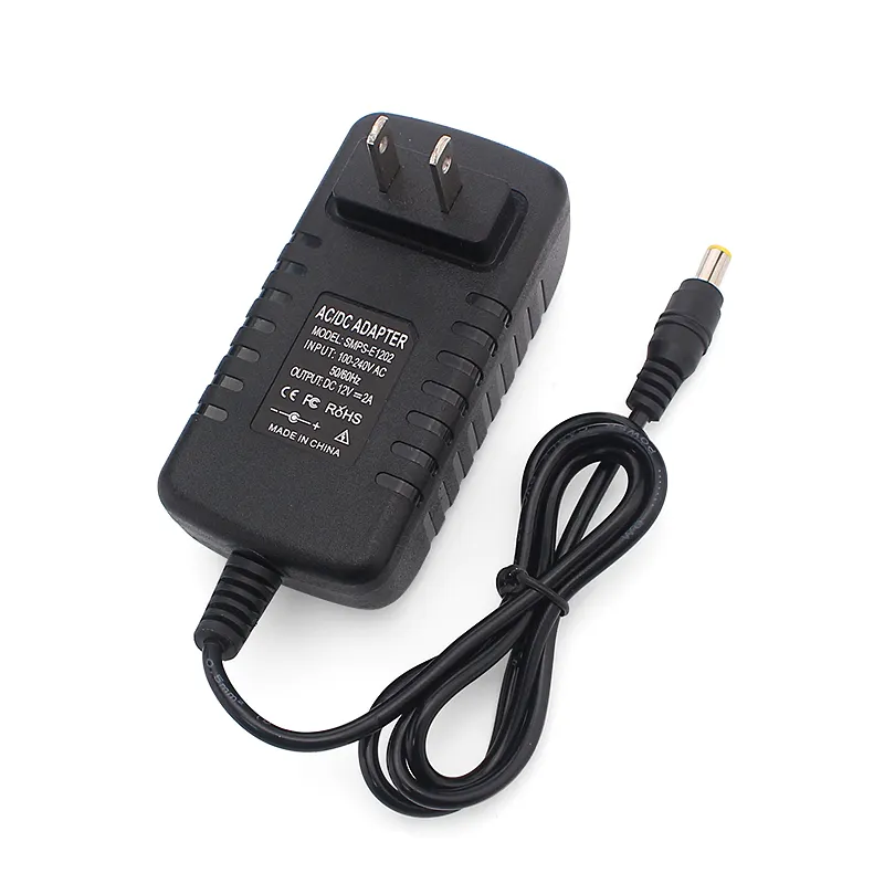 SMPS-E1202 12V 2A US Plug Wall Mount Power Adapter for CCTV Camera LED Products Power Supply with DC Tip 5.5x2.1mm