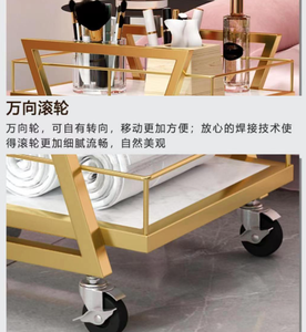 Carrito de Manicura Moderno de Lujo, Carrito de Peluquería con Ruedas, Marco de Metal de 4 Ruedas, Muebles de Salón Impermeables de Alta Calidad para Peluquería - Product Image 6