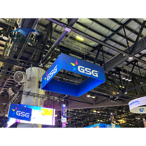 Skybox xách tay vuông triển lãm thương mại treo dấu hiệu 8'x 36 ''tùy chỉnh in căng vải Khung Nhôm treo trên cao triển lãm - Product Image 2