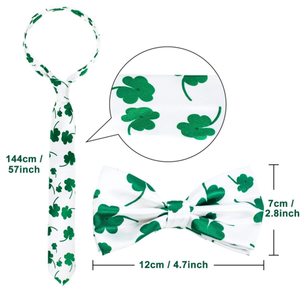 St Patricks Ngày Thiết Lập Vui Màu Xanh Lá Cây Shamrock Nguồn Cung Cấp Bên Ireland Lễ Hội Dây Đeo Treo Tie Bowtie Cà Vạt - Product Image 3