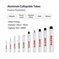 Emballage en tube d'aluminium, tubes pliables, contenants cosmétiques vides, taille personnalisée, imprimés, recyclables, shampooing, capacité personnalisée, à vis