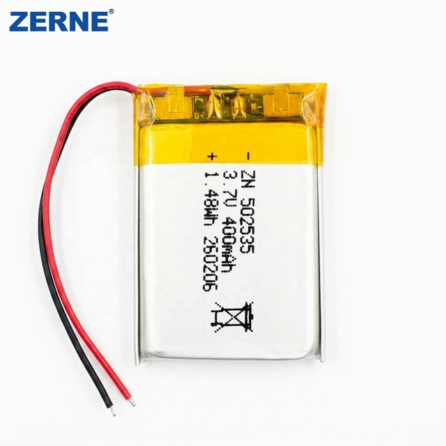 Factory Wholesale Small Rechargeable Lithium Polymer Battery Li-Ion 502535  3.7V 400mAh 1.48Wh 500 Cycles
