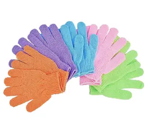 Useful Nylon Five Fingers Mitt Massage Dead Skin Remover Body Exfoliator Gloves Body Scrubber Shower Exfoliating Bath Gloves