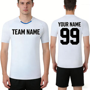 Maglia da Calcio Unisex OEM a <span class=keywords><strong>Maniche</strong></span> <span class=keywords><strong>Corte</strong></span>, Kit da Football Americano Traspirante, Stampato, Anti-umidità, Antibatterico, Taglie Grandi - Product Image 4