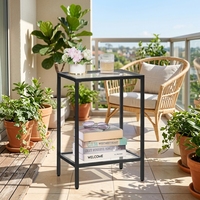 Table d'appoint en verre noir personnalisée, table basse multifonctionnelle, style moderne et luxueux pour salon, hôtel, villa