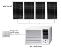 Climatisation solaire AC DC de type fenêtre 5000BTU 9000BTU 12000BTU 1 tonne 2 tonnes pour le Moyen-Orient, refroidissement hors réseau