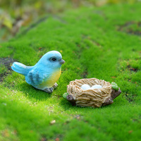 Miniatur-Vogel-Harzfigur als Mikrolandschafts-Ornament für Schreibtisch- und Regaldekoration