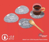 Sous-verre en feutre RPET Eco Hero |   Matériel de bouteilles en plastique 100 % recyclé pour des cadeaux d'entreprise durables et une décoration intérieure écoresponsable