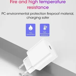 Cargador USB C PD de 20 W, Adaptador de Teléfono Tipo C de Carga Rápida para <span class=keywords><strong>iPhone</strong></span> 15 14 13 Pro Max Mini X <span class=keywords><strong>XS</strong></span> Eléctrico con Protección OTP - Product Image 5