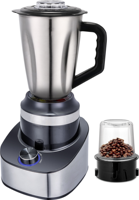 Mixeur Électrique Multifonctionnel Personnalisé 1,5 L Haute Vitesse avec Bol en Verre et Boîtier en Acier Inoxydable pour Usage Domestique, Broyage de Glace, Vitesses Variables