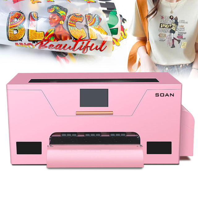 Newest Cute Pink Color   A3 DTF Printer + 30cm 33cm XP600 Printer Head DTF Printer Heat Transfer Pet Film XP600