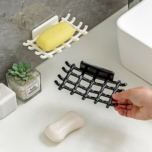 Jabonera Rectangular de Plástico para Montar en la Pared, con Drenaje Automático, para Baño - Product Image 1