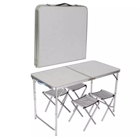 Table de pique-nique pliante Tuoye en aluminium, réglable en hauteur, avec poignée de transport facile, pour camping et usage polyvalent, design moderne