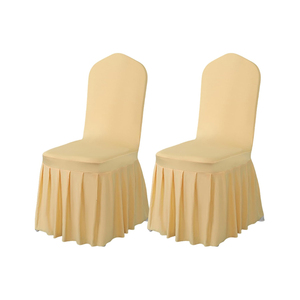 Housse de chaise plissée en spandex pour banquets de mariage en hôtel, vente en gros - Product Image 1